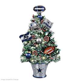 Dallas Cowboys Illuminated Tabletop Christmas Tree