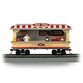 Hot Dog Vendor HO-Scale Model Train Car And Figurine Set