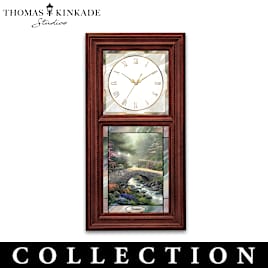 Thomas Kinkade Lighted Stained-Glass Clock Collection