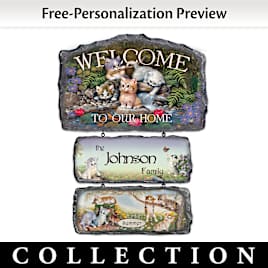 Personalized Jürgen Scholz Kitten Art Welcome Sign