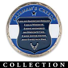 U.S. Air Force Challenge Coin Collection With Display Case