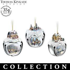Thomas Kinkade Studios "Sleigh Bells" Christmas Ornaments
