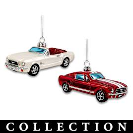 Ford Legends Blown Glass Christmas Ornament Collection