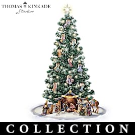 Thomas Kinkade Pre-Lit Nativity Christmas Tree Collection