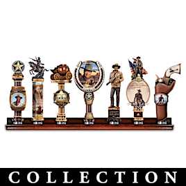 John Wayne Vintage-Style Sculpted Tap Handles With Display