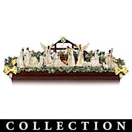 Garland Collection With Lights And Nativity Figurines