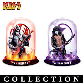 KISS Glass Dome Sculpture Collection Lights Up