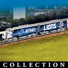 Detroit Lions Model Train With Lighted Locomotive