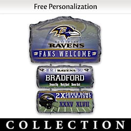 Baltimore Ravens Personalized Stone-Look Welcome Sign