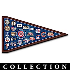 Cubs Tribute Pin Collection With Pennant Display
