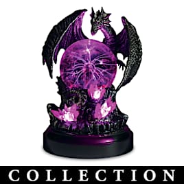 Dragon Sculptures With Touch-Activated Lighted Plasma Balls
