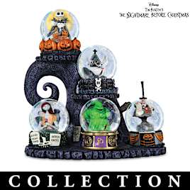 The Nightmare Before Christmas Glitter Globes With Display