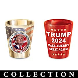 Donald Trump Presidential Shot Glasses With Custom Display