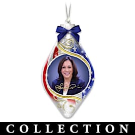 Kamala Harris Lighted Hand-Blown Glass Christmas Ornaments