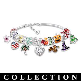 Hand-Enameled Holiday Charm Collection With Free Bracelet