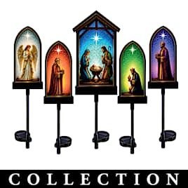 Nativity Story Solar-Powered Christmas Path Light Collection