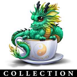 Kayomi Harai "Dragonling Teacup" Figurines With Symbolism