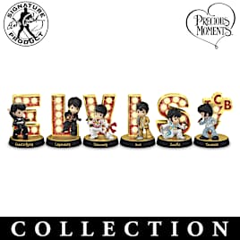 Precious Moments Elvis Figurines With Light-Up Letters