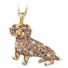 Best In Show Dachshund Crystal Pendant Necklace