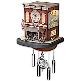 Freedom Choppers Motorcycle Garage Cuckoo Clock