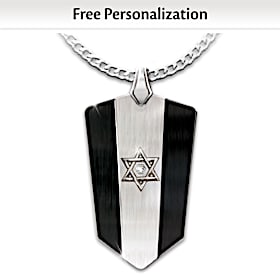 Star Of David Personalized Diamond Pendant Necklace