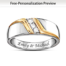 3 Genuine Diamond Men's Enduring Love Personalized Ring