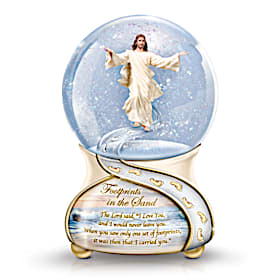 Footprints In The Sand Glitter Globe