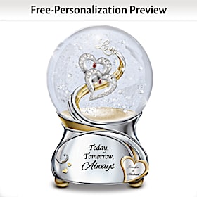 Loving You Today Tomorrow Always Personalized Glitter Globe