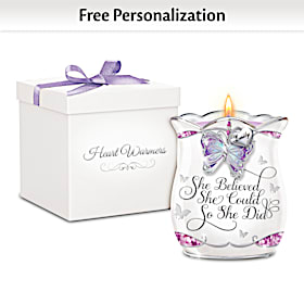 She Believed She Could Personalized Candleholder