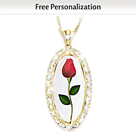 Forever Rose Of Love Personalized Pendant Necklace