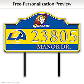 Los Angeles Rams Personalized Address Sign