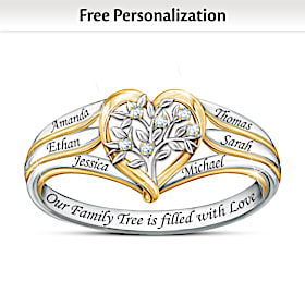Our Family Tree Personalized Diamond Ring