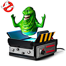 Ghostbusters Levitating Slimer Ghost Trap Sculpture