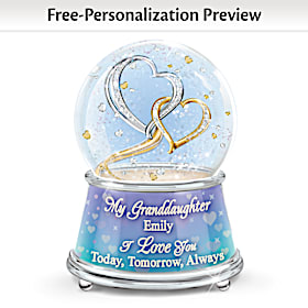 My Heart, My World Granddaughter Personalized Glitter Globe