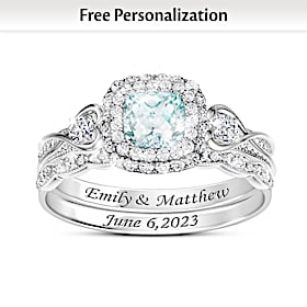 Heavenly Romance Personalized Bridal Ring Set