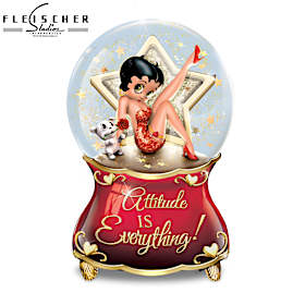 Betty Boop Attitude Is Everything Glitter Globe