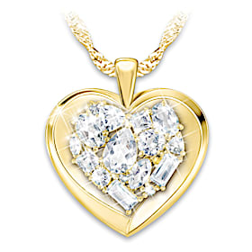 4-Carat White Topaz Reflections Of Our Love Pendant Necklace