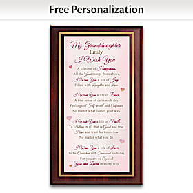 My Granddaughter, I Wish You Personalized Wall Decor