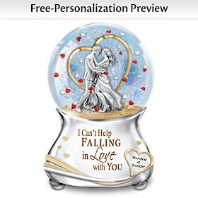Can't Help Falling In Love Personalized Glitter Globe