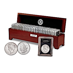 Uncirculated Morgan And Peace Silver Dollar Coin Collection