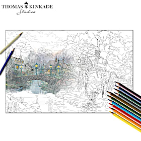 Thomas Kinkade Artistic Escapes Coloring Kit Collection