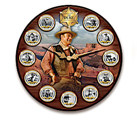 John Wayne: Time For A Hero Medallion Wall Clock Collection