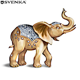 Shimmering Precious Metal Elephant Figurine Collection