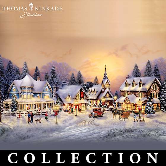【ゆいママ様】トーマスキンケード リース ビクトリア朝のクリスマスビレッジ Thomas-Kinkades-Village-
