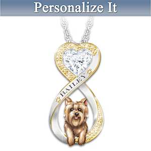 Always In My Heart Yorkie Personalized Pendant Necklace