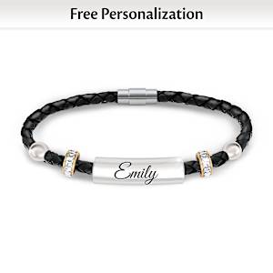 Always My Daughter Personalized Leather Bracelet