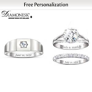 5-Carat Written In The Stars Personalized Wedding Ring Set