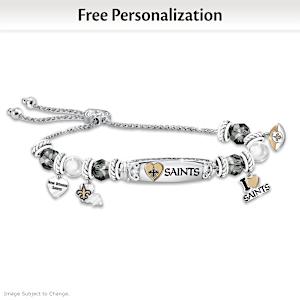 I Love My Saints Personalized Bracelet