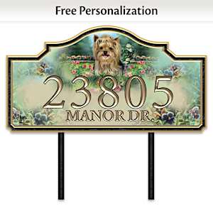 Warm Yorkie Welcome Personalized Address Sign