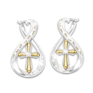 Footprints In The Sand Diamond Infinity Earrings